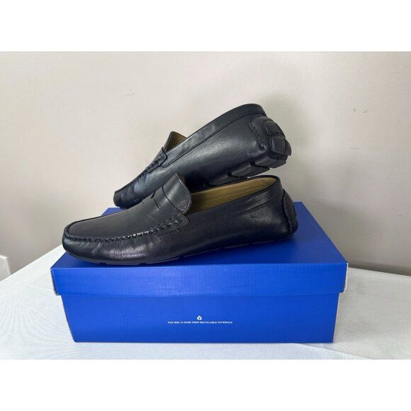 Vince Camuto Men 9.5 Black Leather VY- Esmail Driving Loafer Slip On Streetwear - Picture 12 of 15